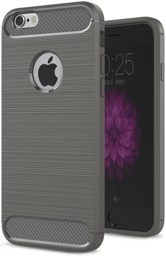 Apple iPhone 6S Plus Geborsteld TPU Hoesje Grijs afbeelding 1