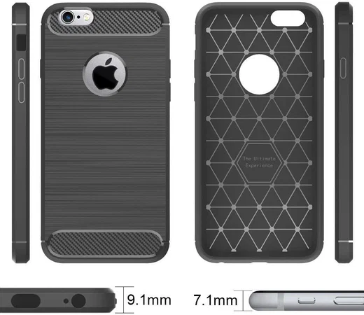 Apple iPhone 6S Plus Geborsteld TPU Hoesje Grijs afbeelding 7