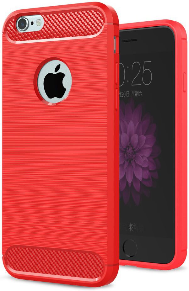Apple iPhone 6S Plus Geborsteld TPU Hoesje Rood afbeelding 1