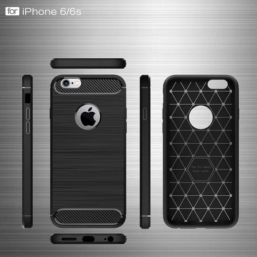 Apple iPhone 6S Plus Geborsteld TPU Hoesje Rood afbeelding 5