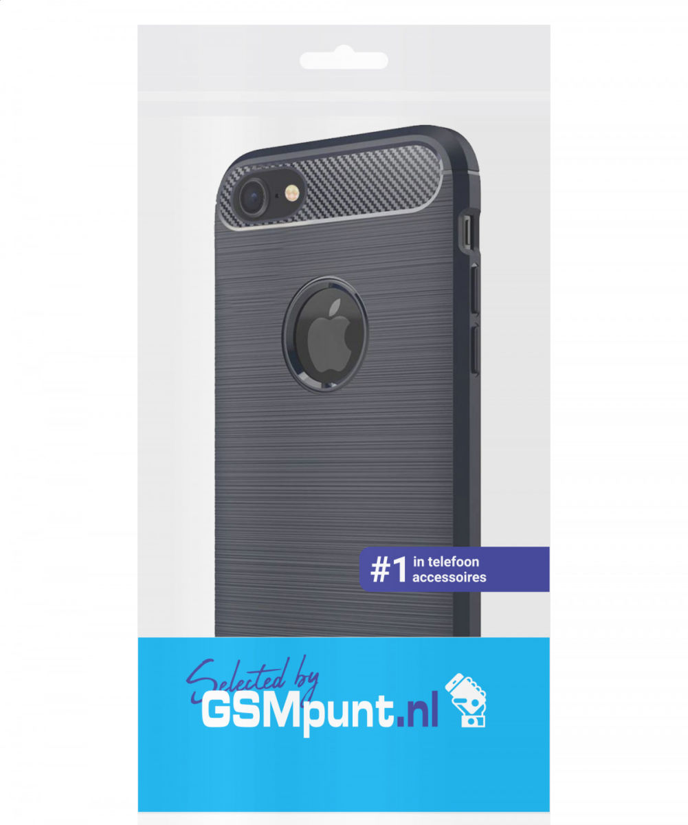 Apple iPhone 6(S) Geborsteld TPU Hoesje Blauw afbeelding 2