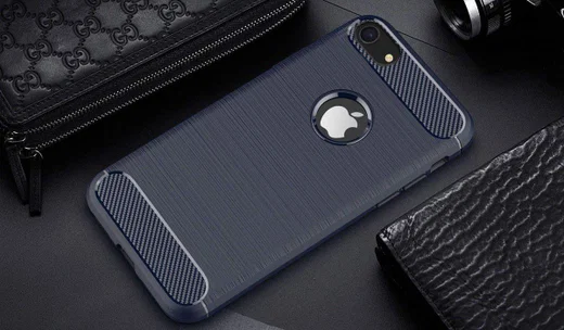 Apple iPhone 6(S) Geborsteld TPU Hoesje Blauw afbeelding 4