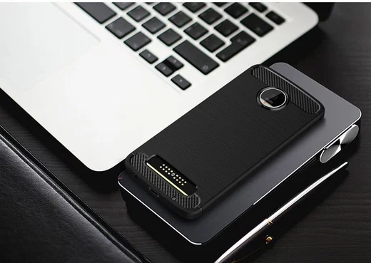 Motorola Moto Z Play Geborsteld TPU Hoesje Zwart afbeelding 10