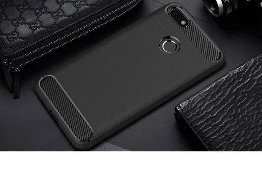 Huawei Y6 Pro (2017) Geborsteld TPU Hoesje Zwart afbeelding 11