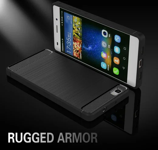 Huawei P8 Lite Geborsteld TPU Hoesje Zwart afbeelding 8