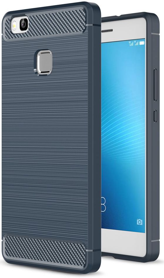 Huawei P9 Lite Geborsteld TPU Hoesje Blauw afbeelding 1