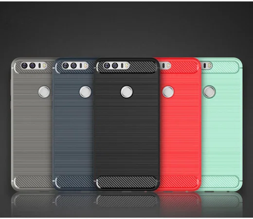 Honor 8 Geborsteld TPU Hoesje Blauw afbeelding 2