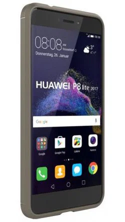 Huawei P8 Lite (2017) Geborsteld TPU Hoesje Grijs afbeelding 4