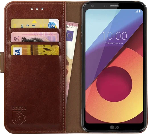 Rosso Element LG Q6 Hoesje Book Cover Bruin afbeelding 1
