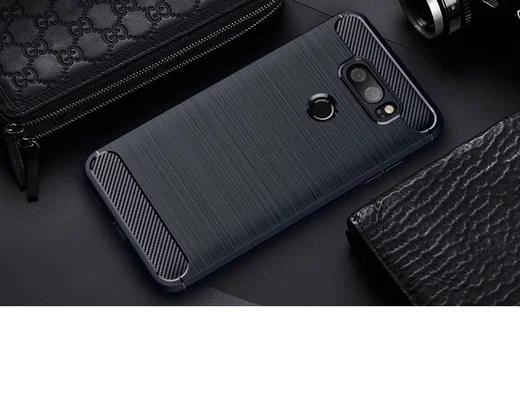 LG V30 / V30S Geborsteld TPU Hoesje Blauw afbeelding 2