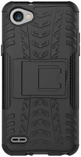 LG Q6 Hybride Hoesje met Standaard Zwart afbeelding 4
