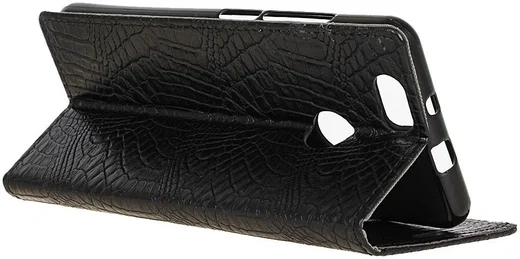 Huawei Y6 Pro (2017) Krokodil Portemonnee Hoesje Zwart afbeelding 3