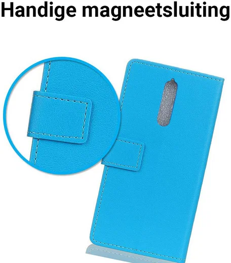 Nokia 8 Portemonnee Hoesje Blauw afbeelding 4