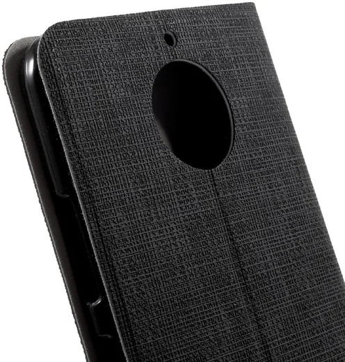 Motorola Moto G5S Plus Linnen Portemonnee Hoesje Zwart afbeelding 6