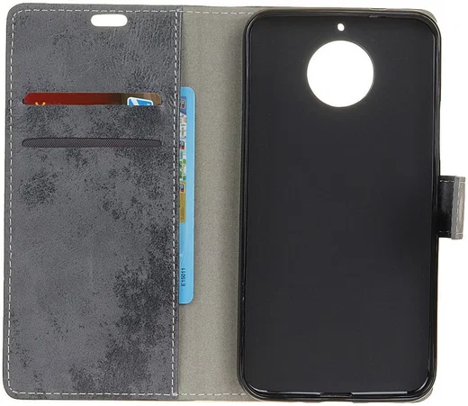 Motorola Moto G5S Plus Vintage Portemonnee Hoesje Grijs afbeelding 5