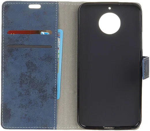 Motorola Moto G5S Plus Vintage Portemonnee Hoesje Blauw afbeelding 2