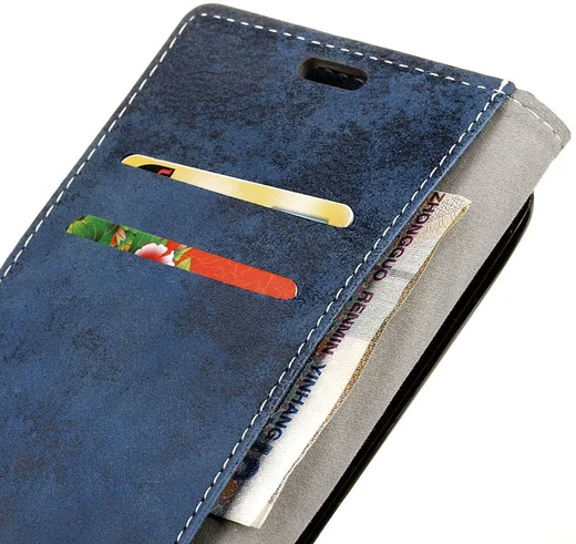 Motorola Moto G5S Plus Vintage Portemonnee Hoesje Blauw afbeelding 5