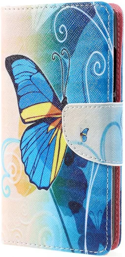 Wiko U Feel Lite Portemonnee Hoesje met Print Vlinder afbeelding 3