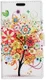 Motorola Moto C Plus Portemonnee Hoesje met Rode Boom Print afbeelding 1