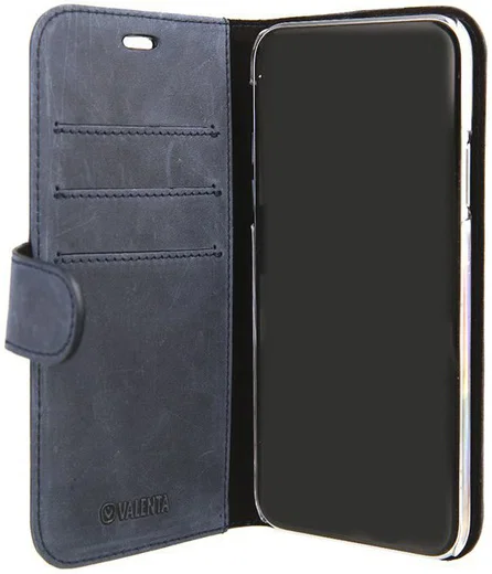 Valenta Luxe Apple iPhone X Hoesje Leer Bookcase Vintage Blauw afbeelding 8