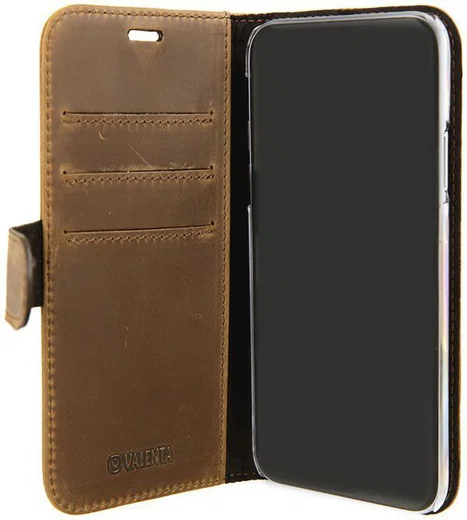 Valenta Luxe Apple iPhone X Hoesje Leer Bookcase Vintage Bruin afbeelding 8