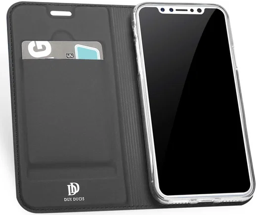 Dux Ducis Apple iPhone X Bookcase Hoesje Grijs afbeelding 2