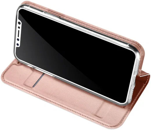Dux Ducis Apple iPhone X Bookcase Hoesje Roze Goud afbeelding 4