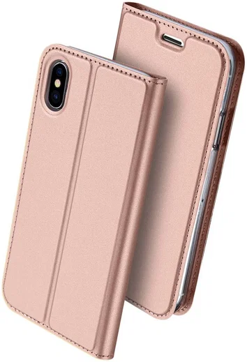 Dux Ducis Apple iPhone X Bookcase Hoesje Roze Goud afbeelding 6