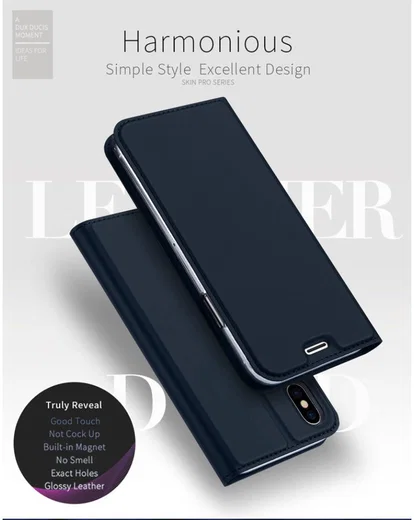 Dux Ducis Apple iPhone X Bookcase Hoesje Blauw afbeelding 8