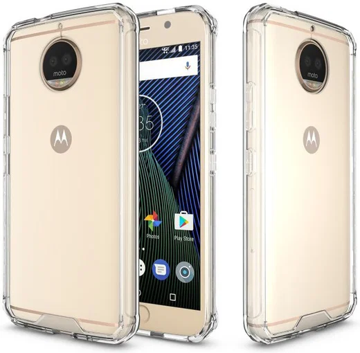 Motorola Moto G5S Plus Hybride TPU Hoesje Transparant afbeelding 3