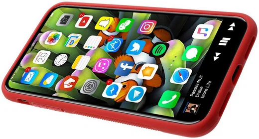Apple iPhone X Hybride Hoesje met Standaard Rood afbeelding 4