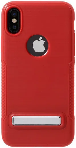 Apple iPhone X Hybride Hoesje met Standaard Rood afbeelding 1