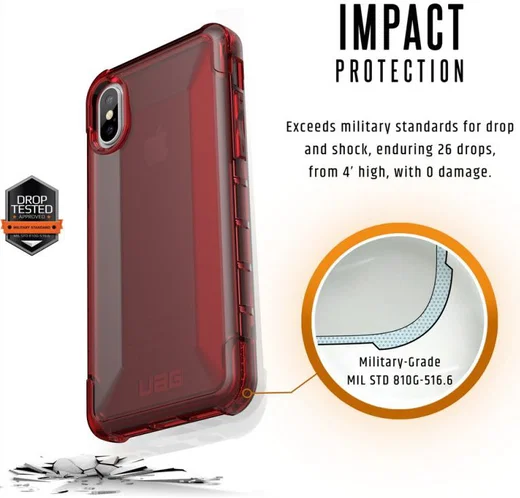 Urban Armor Gear Plyo Hoesje Apple iPhone XS/X Crimson afbeelding 6