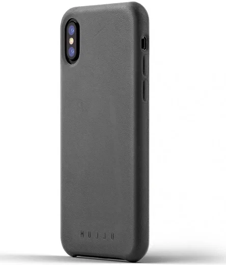 Mujjo Lederen Case Apple iPhone X Grijs afbeelding 1
