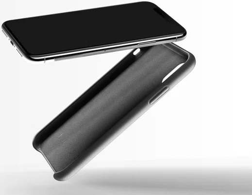 Mujjo Lederen Case Apple iPhone X Grijs afbeelding 4