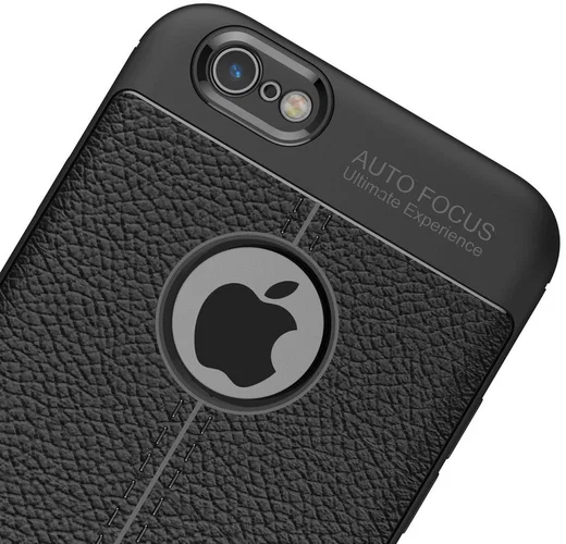 Apple iPhone 6 / 6S Hoesje met Kunstleer Coating Zwart afbeelding 10