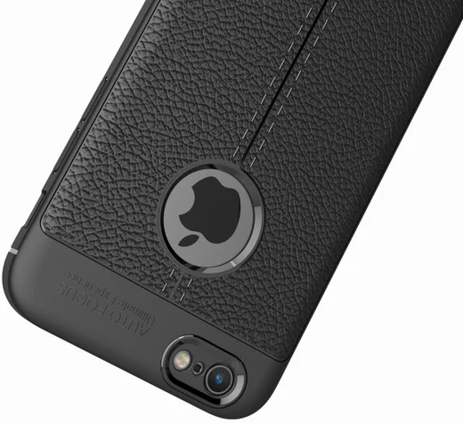 Apple iPhone 6 / 6S Hoesje met Kunstleer Coating Zwart afbeelding 7