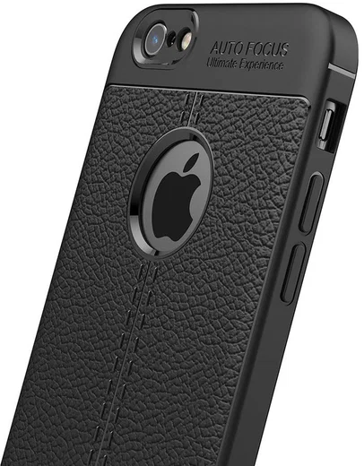 Apple iPhone 6 / 6S Hoesje met Kunstleer Coating Zwart afbeelding 8