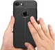 Apple iPhone 7 Hoesje met Leren Textuur Zwart afbeelding 2