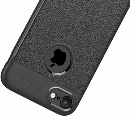 Apple iPhone 7 Hoesje met Leren Textuur Zwart afbeelding 7