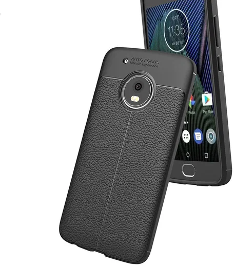 Motorola Moto G5 Plus Hoesje met Kunstleer Coating Zwart afbeelding 3