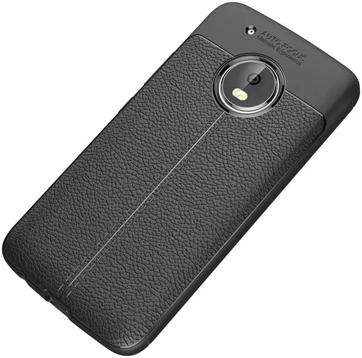 Motorola Moto G5 Plus Hoesje met Kunstleer Coating Zwart afbeelding 5