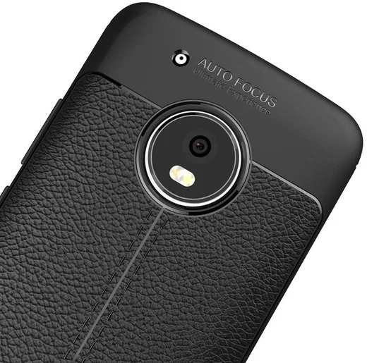 Motorola Moto G5 Plus Hoesje met Kunstleer Coating Zwart afbeelding 9