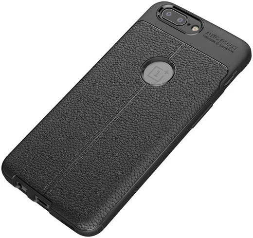 OnePlus 5 Hoesje met Kunstleer Coating Zwart afbeelding 3