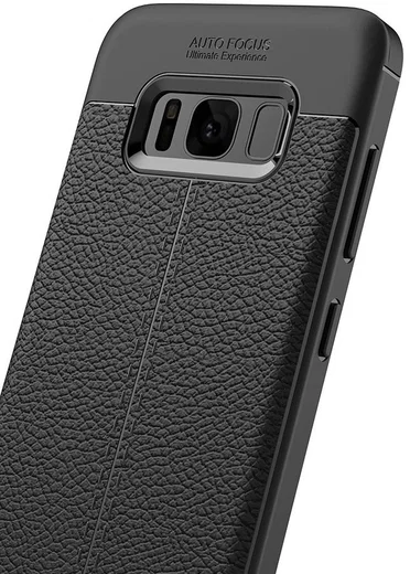 Samsung Galaxy S8 Hoesje Met Leren Textuur Zwart afbeelding 10