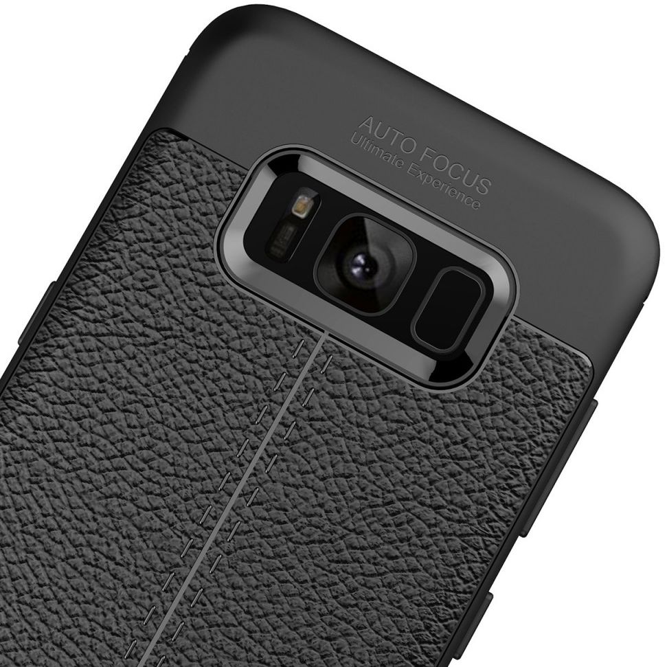 Samsung Galaxy S8 Hoesje Met Leren Textuur Zwart afbeelding 9