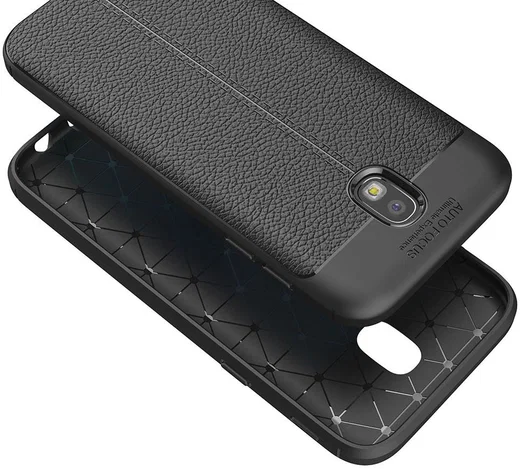 Samsung Galaxy J5 (2017)  Hoesje Leren Textuur Zwart afbeelding 11