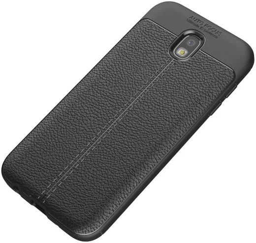 Samsung Galaxy J5 (2017)  Hoesje Leren Textuur Zwart afbeelding 4