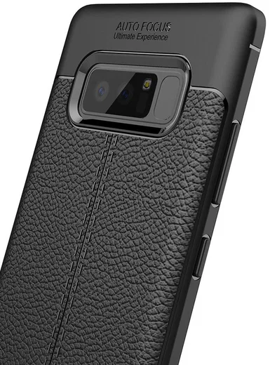 Samsung Galaxy Note 8 Hoesje TPU Met Leren Textuur Zwart afbeelding 12