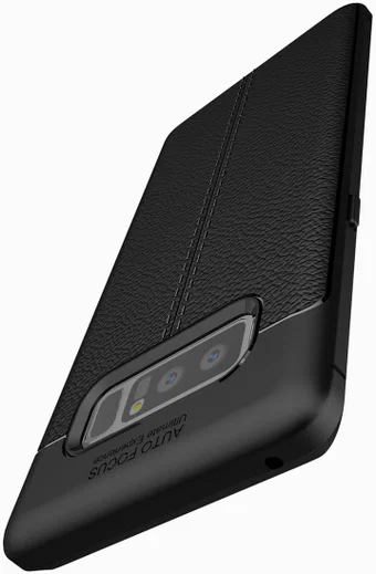 Samsung Galaxy Note 8 Hoesje TPU Met Leren Textuur Zwart afbeelding 7